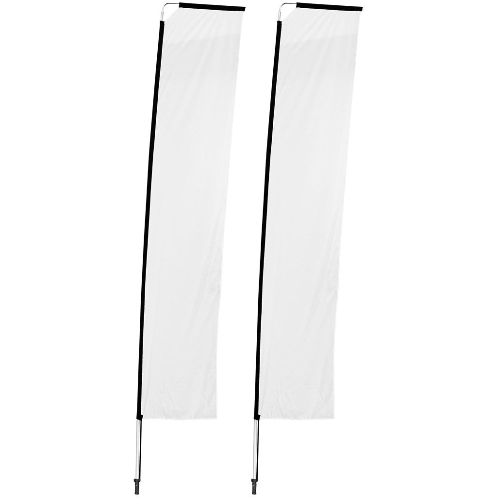 Legend 4m Telescopic Flying Banner (Set of 2) - Brand your company Logo! Get a quote - Promo Lingo