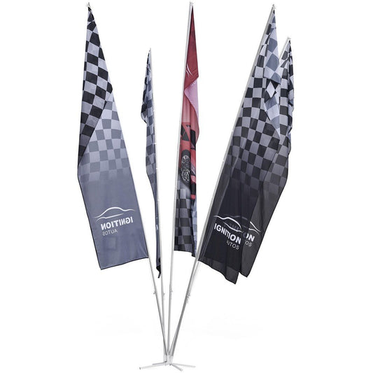 Legend 5 Flag Fountain 6m Large (1m x 4m flags) - Brand your company Logo! Get a quote - Promo Lingo