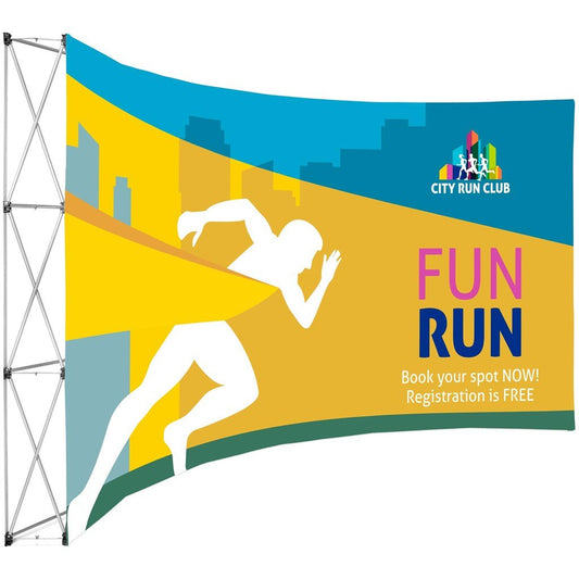 Legend Curved Banner Wall 4.2m x 2.25m - Brand your company Logo! Get a quote - Promo Lingo