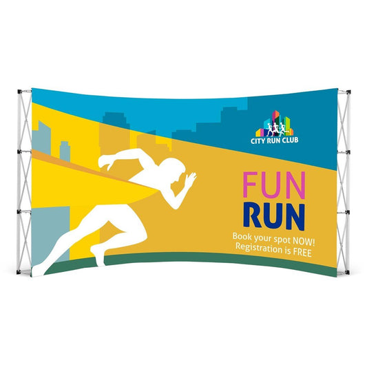 Legend Curved Banner Wall 4.2m x 2.25m - Brand your company Logo! Get a quote - Promo Lingo