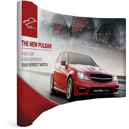 Legend Curved Banner Wall with Wings 3.5m x 2.25m - Brand your company Logo! Get a quote - Promo Lingo