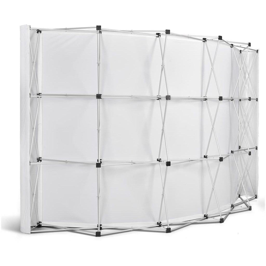 Legend Curved Banner Wall with Wings 3.5m x 2.25m - Brand your company Logo! Get a quote - Promo Lingo