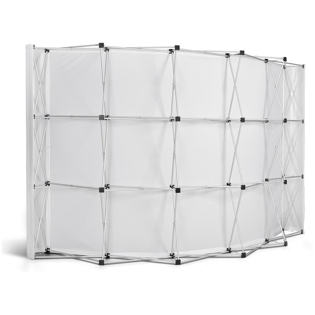 Legend Curved Banner Wall with Wings 3.5m x 2.25m - Brand your company Logo! Get a quote - Promo Lingo
