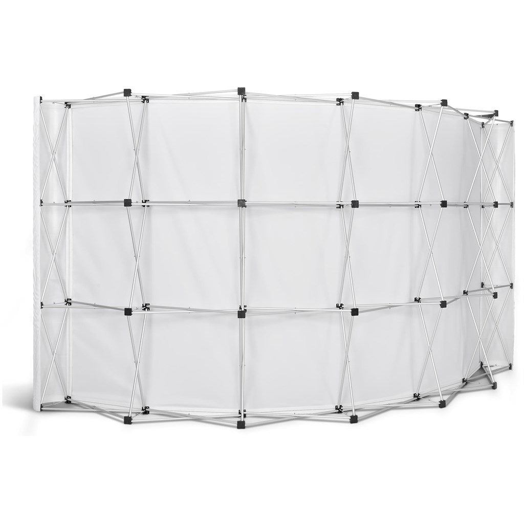 Legend Curved Banner Wall with Wings 4.2m x 2.25m - Brand your company Logo! Get a quote - Promo Lingo