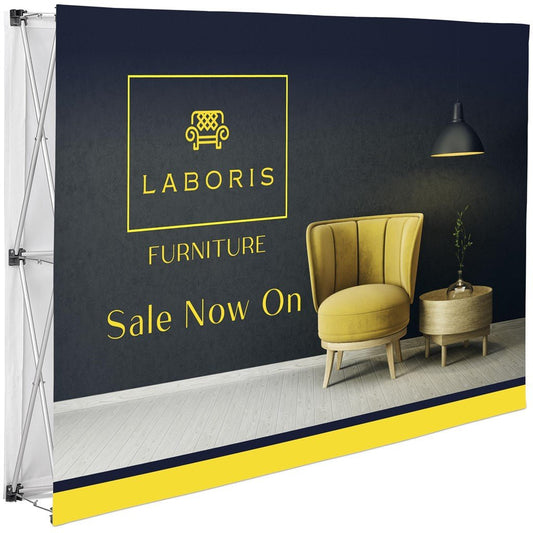 Legend Double - Sided Straight Banner Wall 1.52m x 2.25m - Brand your company Logo! Get a quote - Promo Lingo