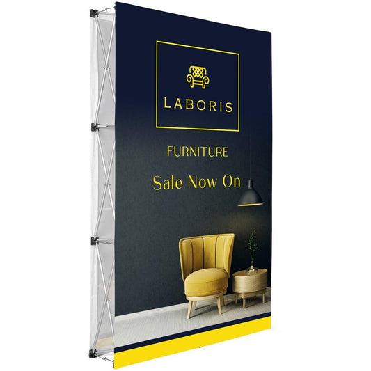 Legend Double - Sided Straight Banner Wall 1.52m x 2.25m - Brand your company Logo! Get a quote - Promo Lingo