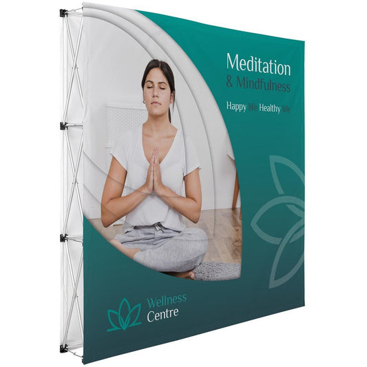 Legend Double - Sided Straight Banner Wall 2.25m x 2.25m - Brand your company Logo! Get a quote - Promo Lingo