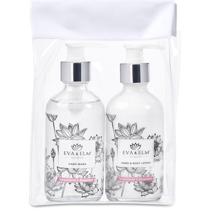 Luxurious Eva & Elm Hand Wash & Hand Lotion Set - Brand your company Logo! Get a quote - Promo Lingo