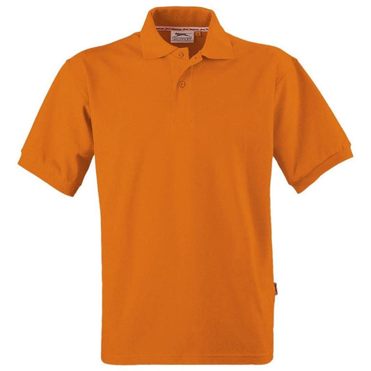 Mens Crest Golf Shirt - Orange - Brand your company Logo! Get a quote - Promo Lingo