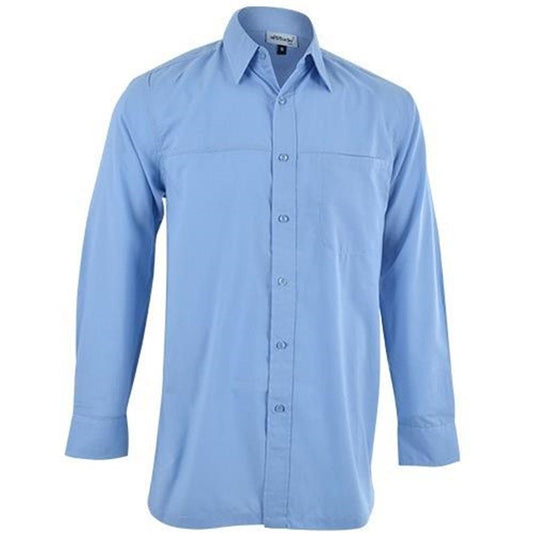 Mens Harry Casual Long Sleeve Shirt - Sky Blue - Brand your company Logo! Get a quote - Promo Lingo