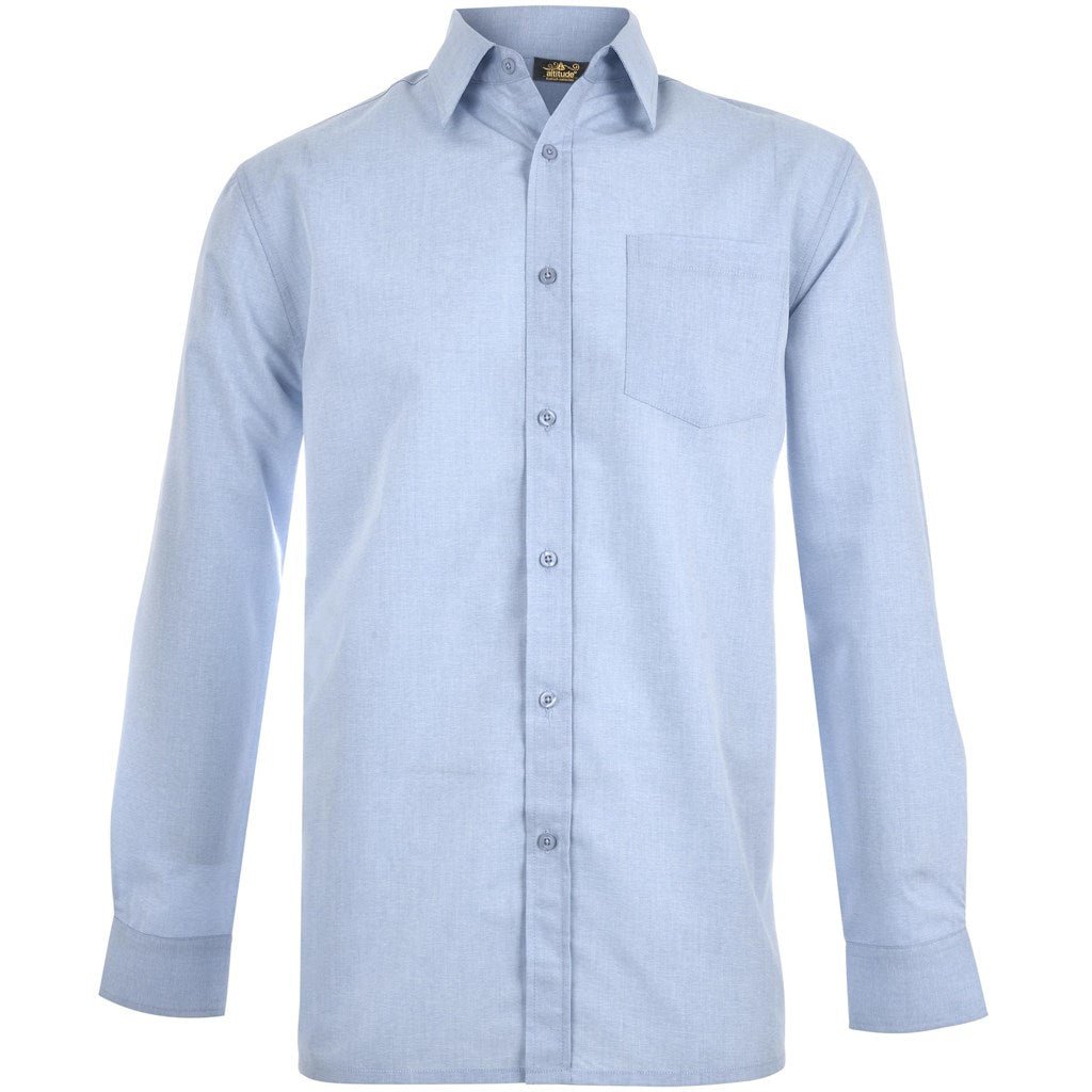 Mens Long Sleeve Apollo Shirt - Light Blue - Brand your company Logo! Get a quote - Promo Lingo