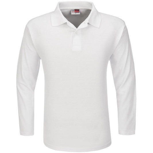 Mens Long Sleeve Boston Golf Shirt - White - Brand your company Logo! Get a quote - Promo Lingo