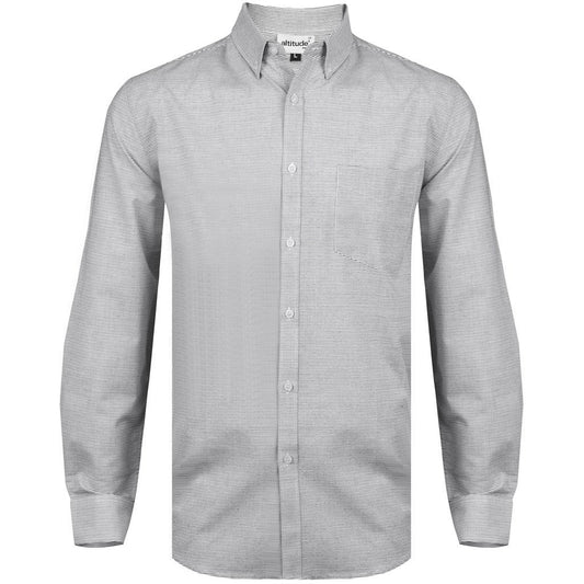 Mens Long Sleeve Earl Shirt - Grey - Brand your company Logo! Get a quote - Promo Lingo