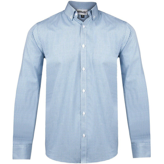 Mens Long Sleeve Edinburgh Shirt - Blue - Brand your company Logo! Get a quote - Promo Lingo