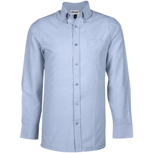 Mens Long Sleeve Oxford Shirt - Light Blue - Brand your company Logo! Get a quote - Promo Lingo