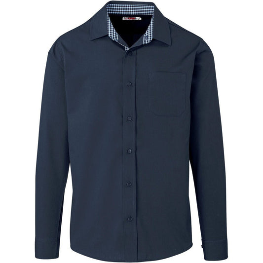 Mens Long Sleeve Warrington Shirt - Navy - Brand your company Logo! Get a quote - Promo Lingo