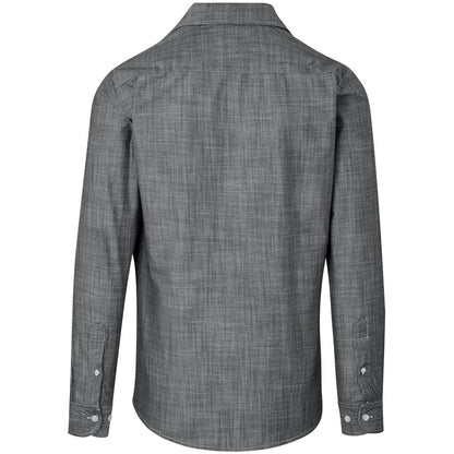 Mens Long Sleeve Windsor Shirt - Grey - Brand your company Logo! Get a quote - Promo Lingo