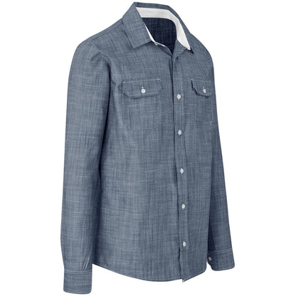 Mens Long Sleeve Windsor Shirt - Navy - Brand your company Logo! Get a quote - Promo Lingo