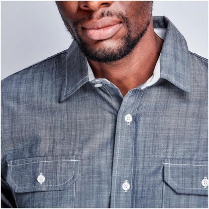 Mens Long Sleeve Windsor Shirt - Navy - Brand your company Logo! Get a quote - Promo Lingo