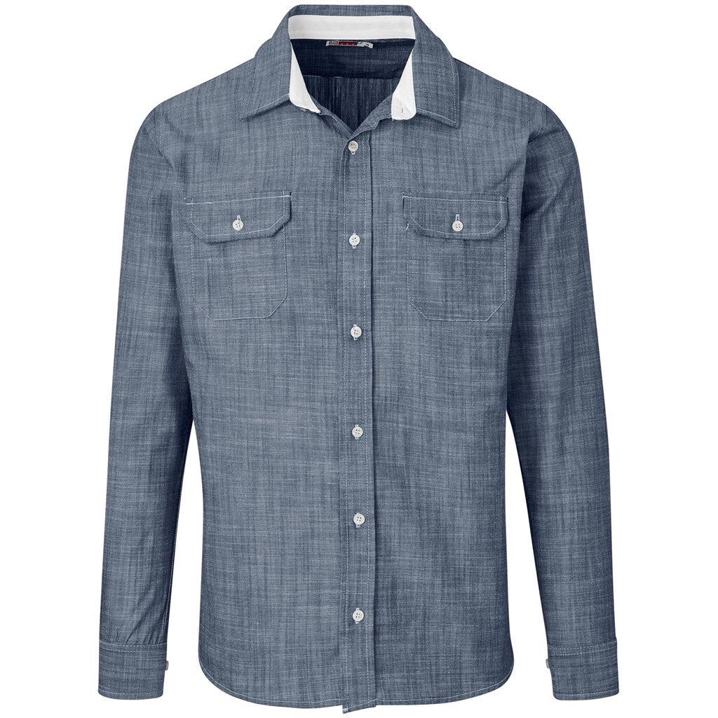 Mens Long Sleeve Windsor Shirt - Navy - Brand your company Logo! Get a quote - Promo Lingo