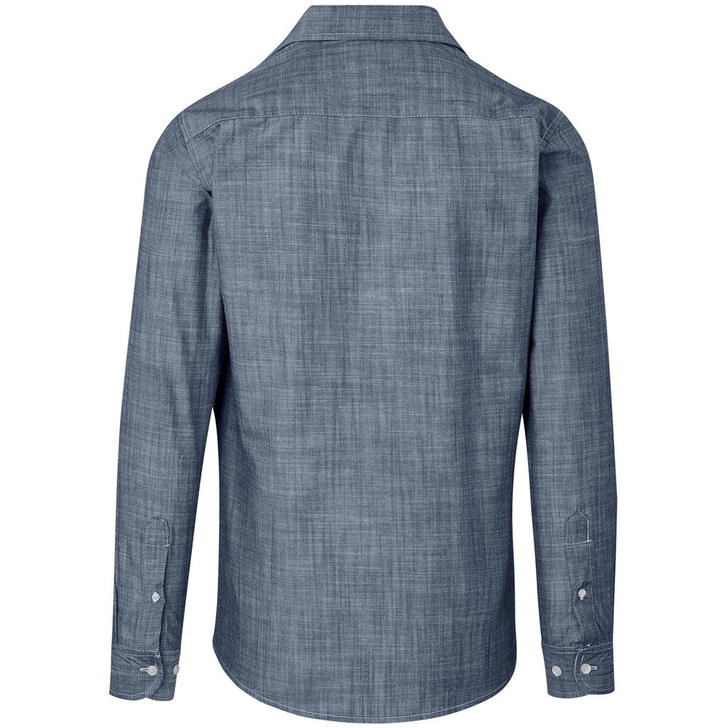 Mens Long Sleeve Windsor Shirt - Navy - Brand your company Logo! Get a quote - Promo Lingo