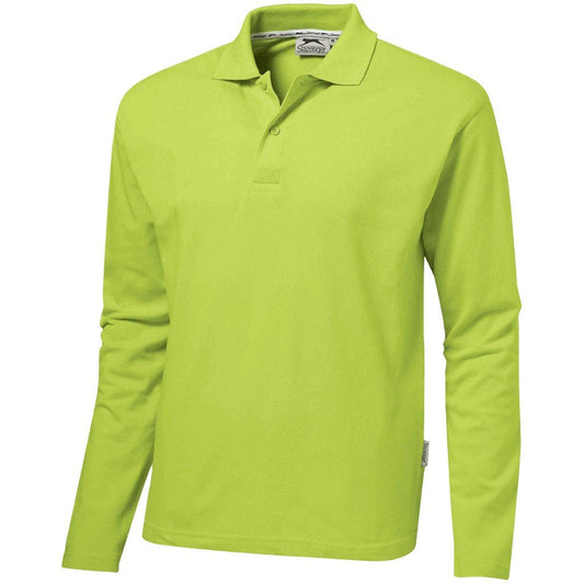 Mens Long Sleeve Zenith Golf Shirt - Lime for Style and Comfort - Brand your company Logo! Get a quote - Promo Lingo