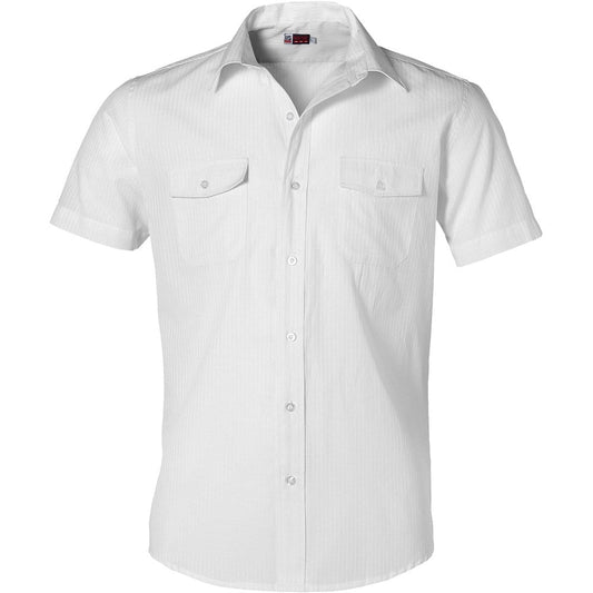 Mens Short Sleeve Bayport Shirt - White - Brand your company Logo! Get a quote - Promo Lingo