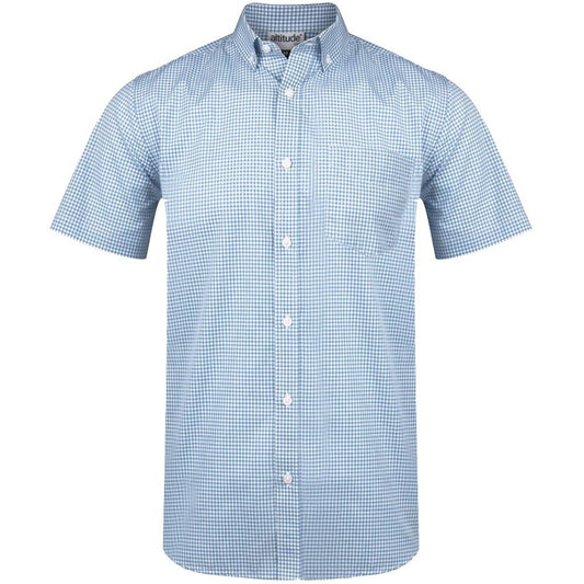Mens Short Sleeve Edinburgh Shirt - Blue - Brand your company Logo! Get a quote - Promo Lingo