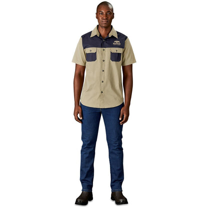 Mens Short Sleeve Serengeti 2 - Tone Bush Shirt - Brand your company Logo! Get a quote - Promo Lingo