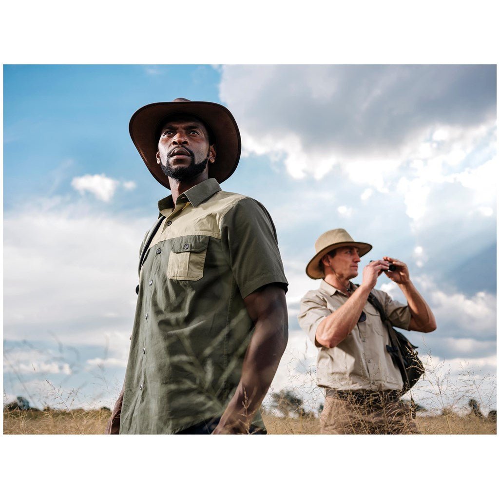 Mens Short Sleeve Serengeti 2 - Tone Bush Shirt - Brand your company Logo! Get a quote - Promo Lingo