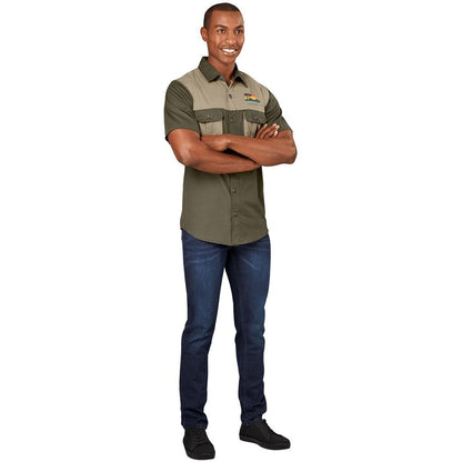 Mens Short Sleeve Serengeti 2 - Tone Bush Shirt - Brand your company Logo! Get a quote - Promo Lingo