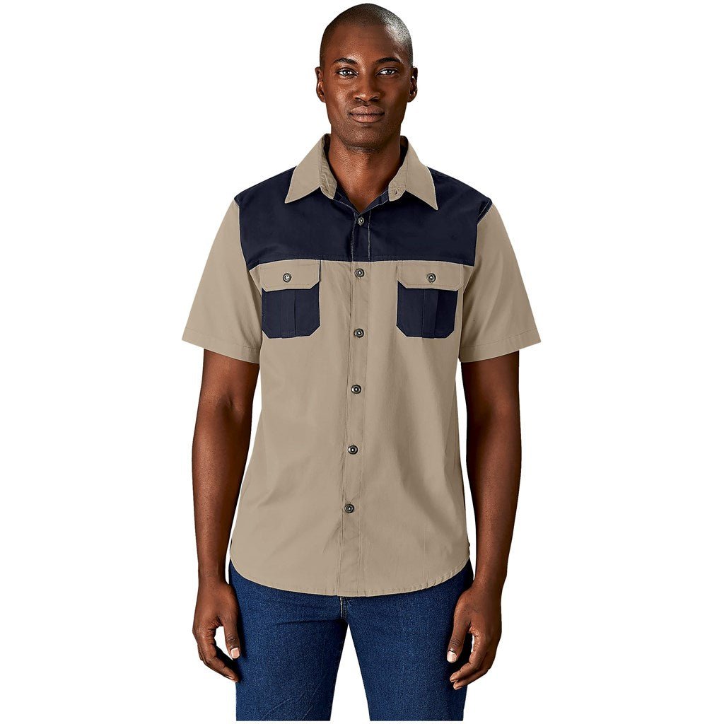 Mens Short Sleeve Serengeti 2 - Tone Bush Shirt - Brand your company Logo! Get a quote - Promo Lingo