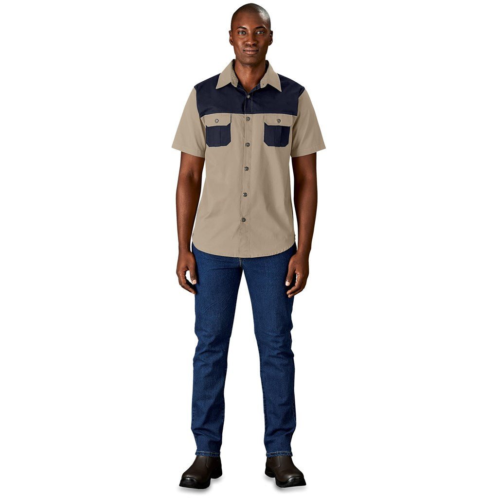 Mens Short Sleeve Serengeti 2 - Tone Bush Shirt - Brand your company Logo! Get a quote - Promo Lingo