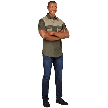 Mens Short Sleeve Serengeti 2 - Tone Bush Shirt - Brand your company Logo! Get a quote - Promo Lingo