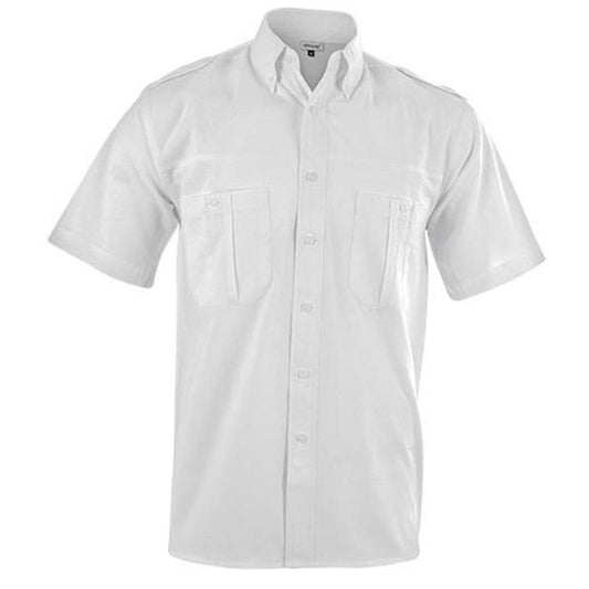 Mens Short Sleeve Tracker Shirt - White - Brand your company Logo! Get a quote - Promo Lingo