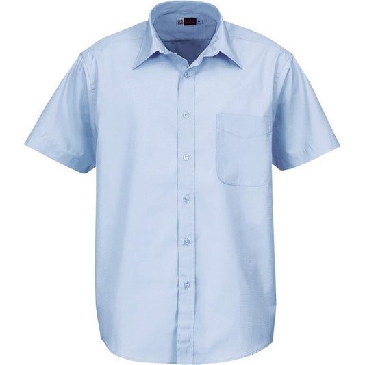 Mens Short Sleeve Washington Shirt - Blue - Brand your company Logo! Get a quote - Promo Lingo