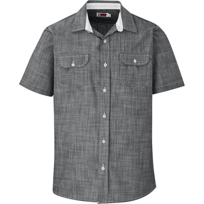 Mens Short Sleeve Windsor Shirt - Grey - Brand your company Logo! Get a quote - Promo Lingo