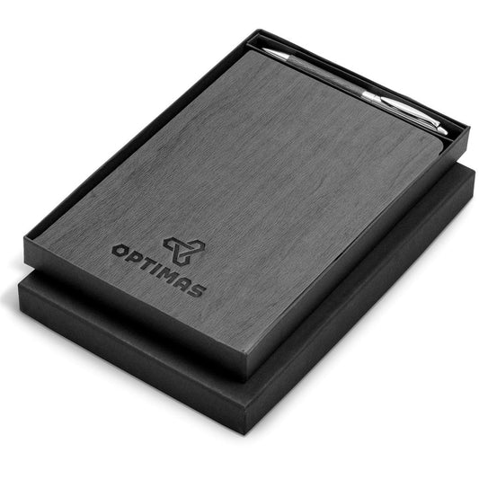 Oakridge Hard Cover Notebook & Pen Set - Brand your company Logo! Get a quote - Promo Lingo