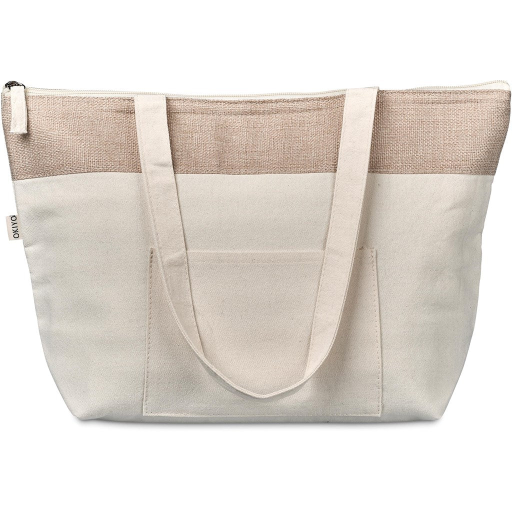 Okiyo Arshi Cotton & Jute 12 Can Lunch Cooler Bag - Brand your company Logo! Get a quote - Promo Lingo