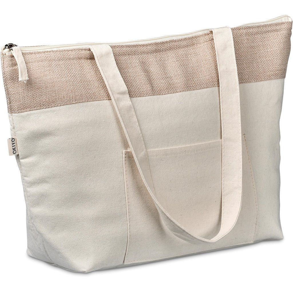 Okiyo Arshi Cotton & Jute 12 Can Lunch Cooler Bag - Brand your company Logo! Get a quote - Promo Lingo