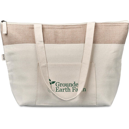 Okiyo Arshi Cotton & Jute 12 Can Lunch Cooler Bag - Brand your company Logo! Get a quote - Promo Lingo