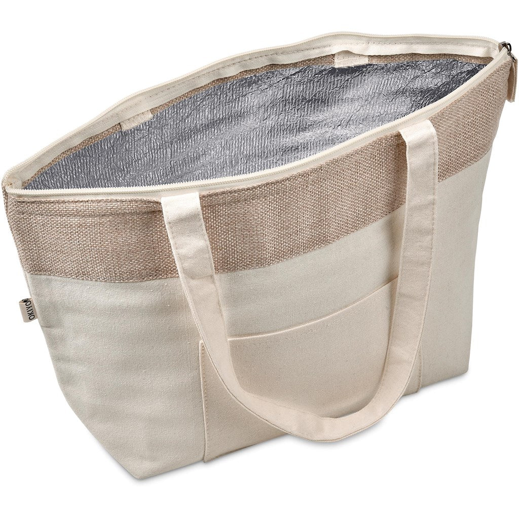 Okiyo Arshi Cotton & Jute 12 Can Lunch Cooler Bag - Brand your company Logo! Get a quote - Promo Lingo