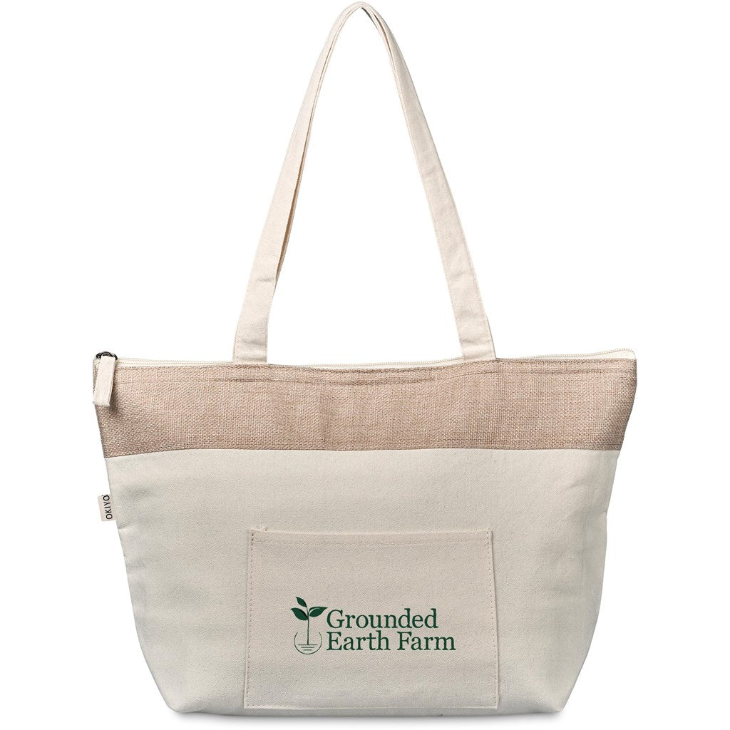 Okiyo Arshi Cotton & Jute 12 Can Lunch Cooler Bag - Brand your company Logo! Get a quote - Promo Lingo