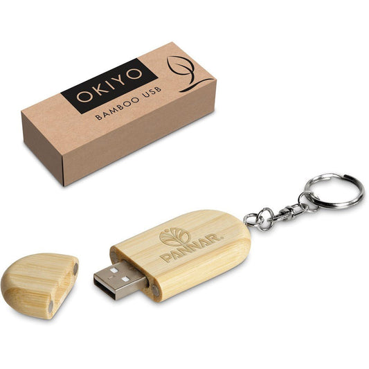 Okiyo Benkyou Bamboo Flash Drive Keyholder - 8GB - Brand your company Logo! Get a quote - Promo Lingo