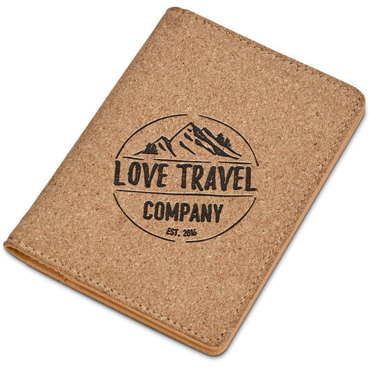 Okiyo Bouken Cork Passport Holder with RFID Protection - Brand your company Logo! Get a quote - Promo Lingo