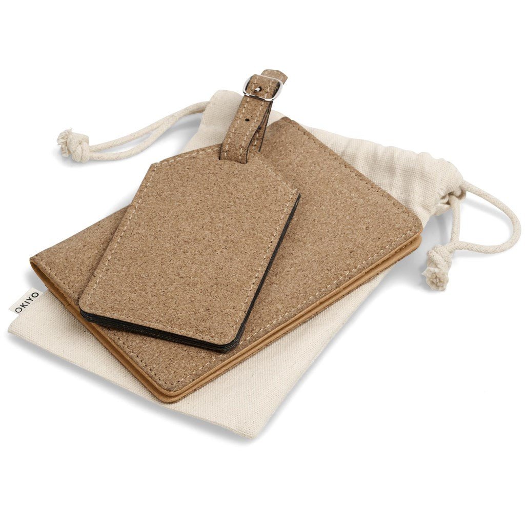 Okiyo Bouken Cork Travel Gift Set with RFID Protection - Brand your company Logo! Get a quote - Promo Lingo