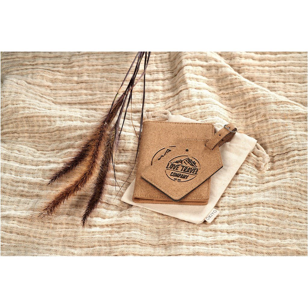Okiyo Bouken Cork Travel Gift Set with RFID Protection - Brand your company Logo! Get a quote - Promo Lingo