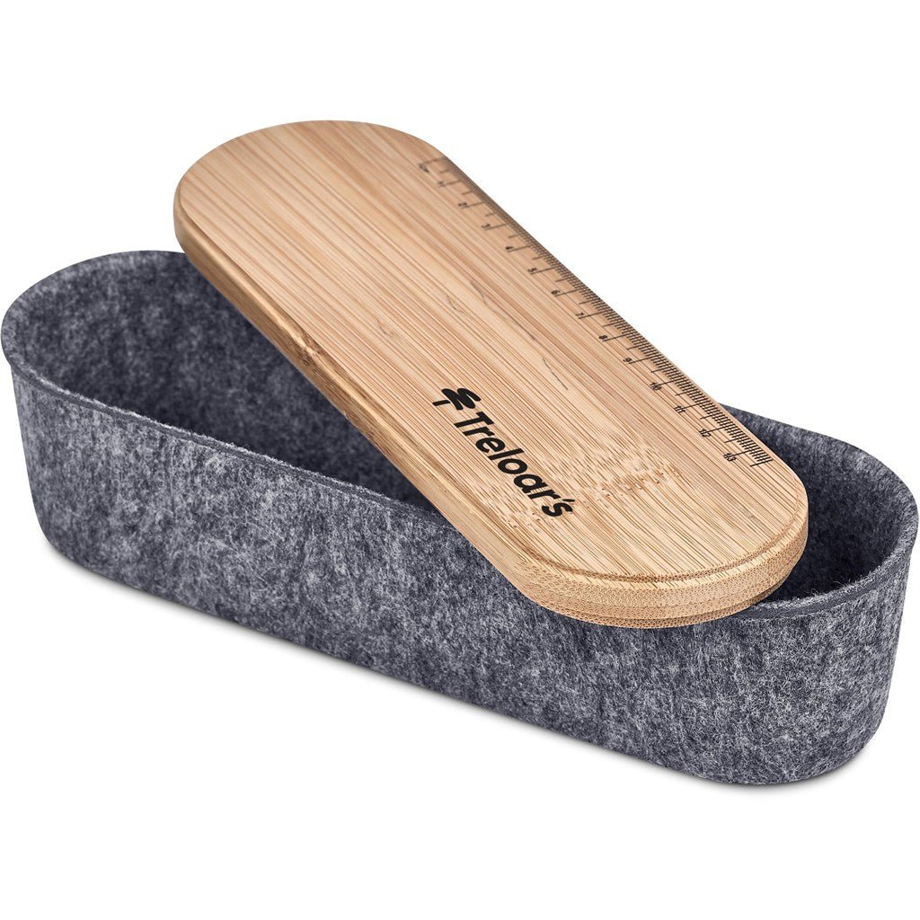 Okiyo Byoga Recycled PET Felt & Bamboo Stationery Case - Brand your company Logo! Get a quote - Promo Lingo