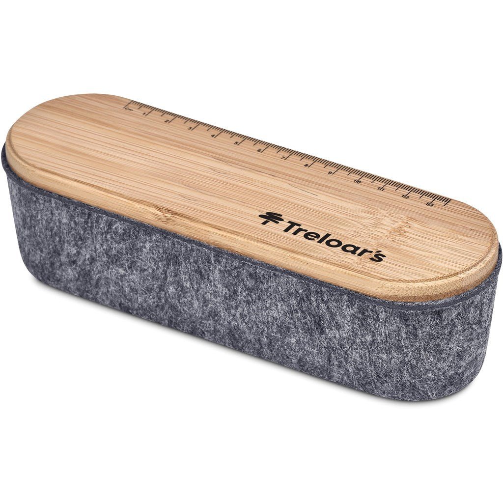 Okiyo Byoga Recycled PET Felt & Bamboo Stationery Case - Brand your company Logo! Get a quote - Promo Lingo