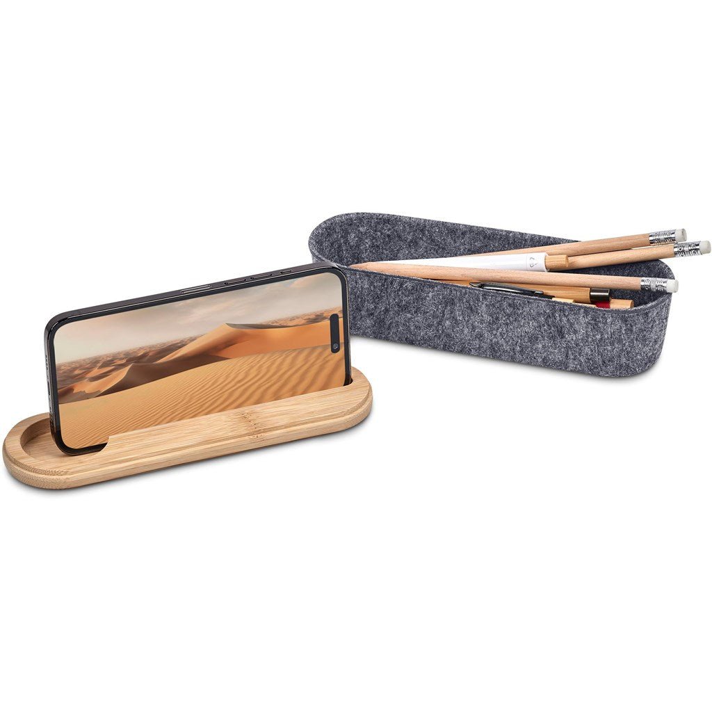 Okiyo Byoga Recycled PET Felt & Bamboo Stationery Case - Brand your company Logo! Get a quote - Promo Lingo